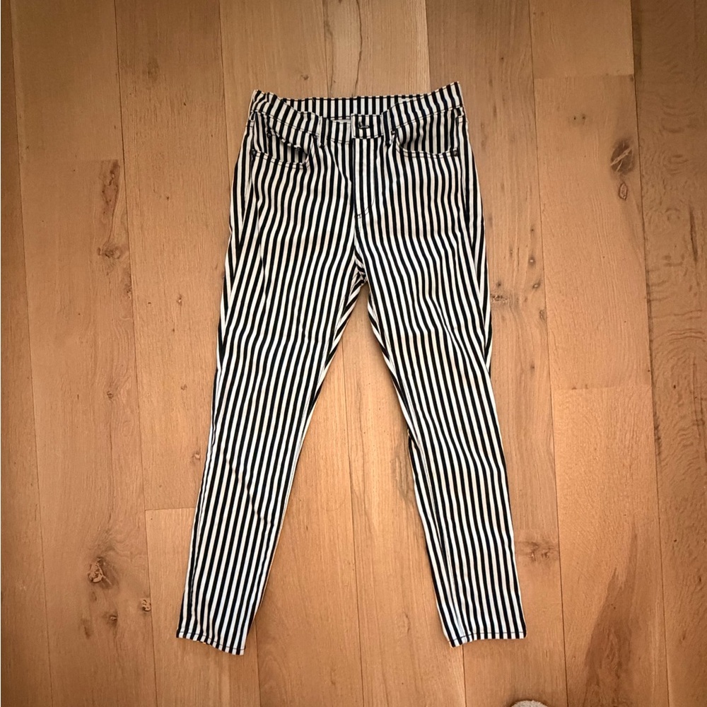 Rag & Bone Monochrome Striped Trousers
